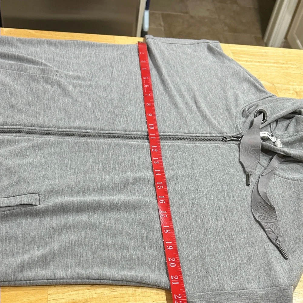 Gray Zip-Up Hoodie with Drawstring Lightweight Jacket - Picture 8 of 14